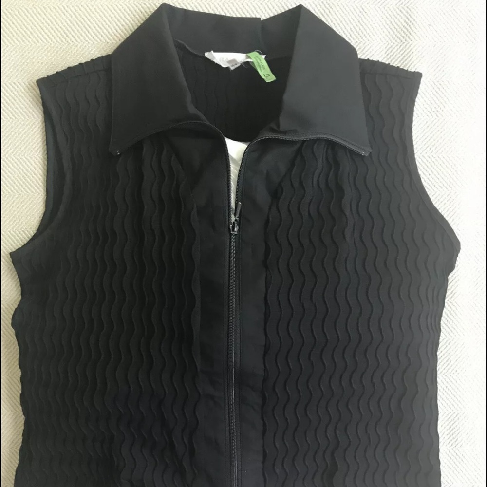 RAYURE PARIS Sexy Bl Top Collar ZipFront  Slvless